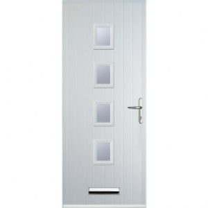 Euramax 4 Square White Left Hand Composite Door 880mm x 2100