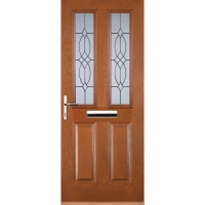 Euramax 2 Panel 2 Square Oak Right Hand Composite Door 920mm