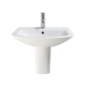 Wickes Inca Ceramic Basin with Semi Pedestal - 600mm