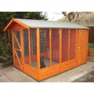 Shire Timber Apex Dog Kennel & Sheltered Run Honey Brown - 7 £899.99