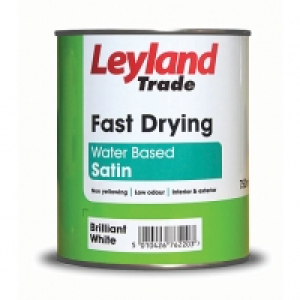 Leyland Trade Fast Drying Satin Paint - Brilliant White 0.75 &pound;12.99