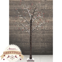 HomeBargains  Seasons Greetings: Floor Standing Snowy Berry Tree
