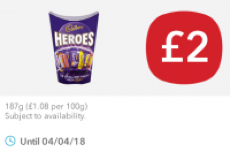 Cadbury Heroes Carton £2.00