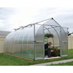 Wickes  Palram Bella Silver Metal Bell Shaped Greenhouse - 8 x 16