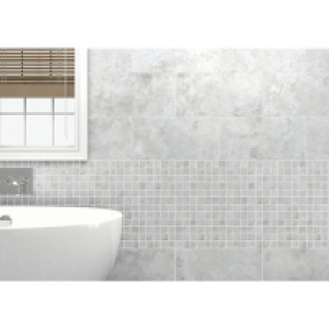 Wickes Kensington Grey Stone Effect Mosiac Wall Tile 600 x 3