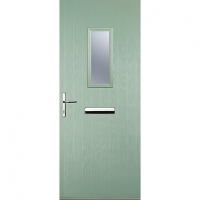 Wickes  Euramax 1 Square Chartwell Green Right Hand Composite Door 8
