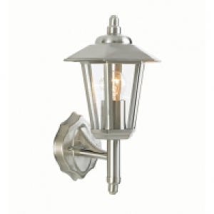 Zinc Zeta Stainless Steel Glass Panel Wall Lantern - 60W