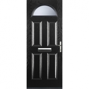 Euramax 4 Panel 1 Arch Black Left Hand Composite Door 920mm