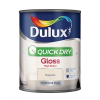 Wickes  Dulux Quick Dry Gloss Paint - Magnolia 750ml