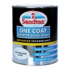 Sandtex One Coat Exterior Gloss Paint - Pure Brilliant White