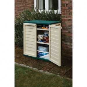 Rowlinson Plastic Lockable Utility Cabinet Green & Cream - 2 &pound;89.99