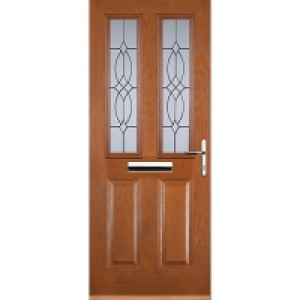 Euramax 2 Panel 2 Square Oak Left Hand Composite Door 880mm  &pound;749.99