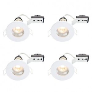 Wickes  Wickes White LED IP65 Downlight - 4W - Pack of 4