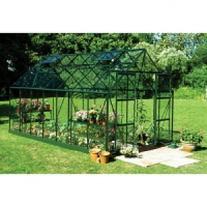 Halls Green Aluminium Apex Greenhouse with Steel Base - 8 x