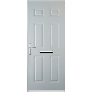 Euramax 6 Panel White Right Hand Composite Door 840mm x 2100