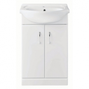Wickes White Gloss Regular Vanity Unit - 525mm &pound;74.99