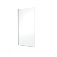 Wickes  Wickes Half Frame Bath Screen - White with Clear Glass