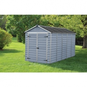 Wickes  Palram Skylight Double Door Plastic Shed Grey - 6 x 12 ft