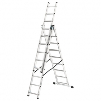 Wickes  Hailo 9 Rung Combination Ladder with Stabiliser Bar - Max He