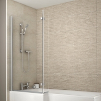 Wickes  Wickes Aluminium & Glass L-Shaped Shower Bath Screen