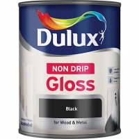 Wickes  Dulux Non-Drip Gloss Paint - Black 750ml