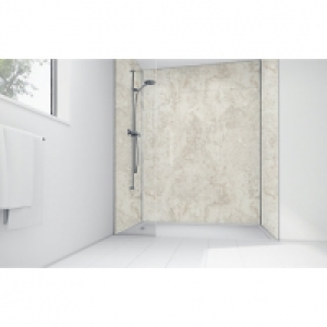 Wickes  Wickes Cream Calacatta Laminate 1200x900mm 3 Sided Shower Pa