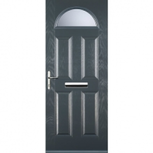 Euramax 4 Panel 1 Arch Grey Right Hand Composite Door 880mm