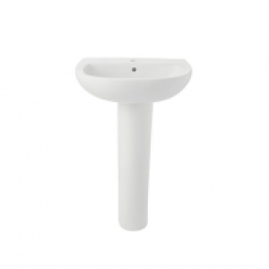 Wickes Newport Ceramic Basin with Full Pedestal - 550mm