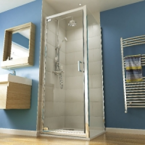 Wickes Square Pivot Semi Frameless Shower Enclosure - Chrome &pound;339.00