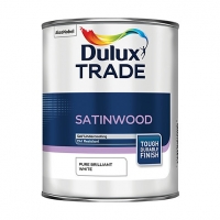 Wickes  Dulux Trade Satinwood Paint - Pure Brilliant White 1L