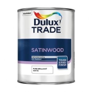 Wickes  Dulux Trade Satinwood Paint - Pure Brilliant White 1L