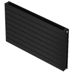 QRL Slieve Double Panel Horizontal Designer Radiator - Black &pound;237.99