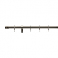 Wickes  Universal Extendable Curtain Pole with Stud Finials - Satin 
