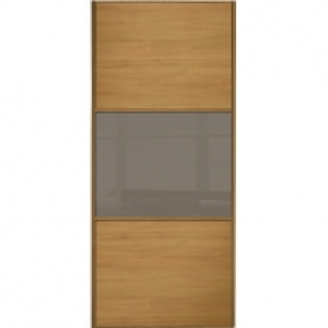 Wickes  Wickes Sliding Wardrobe Door Wideline Oak Panel & Cappuccino