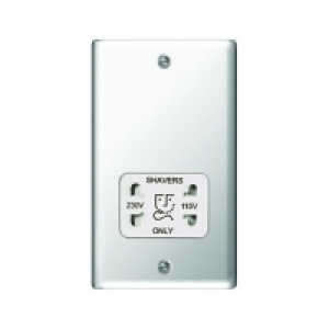 Wickes Dual Voltage Shaver Socket 2 Gang Silver Raised Plate £15.99
