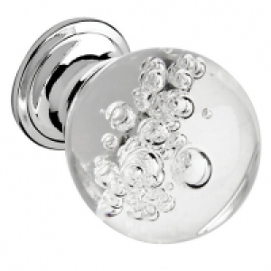 Wickes Bubbled Glass Knob Chrome 30mm 4 Pack &pound;8.49