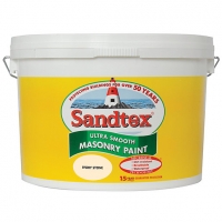 Wickes  Sandtex Smooth Masonry Paint - Ivory Stone 10L