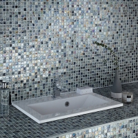 Wickes  Wickes Shimmer Hammered Grey Glass Mosaic 300 x 300mm
