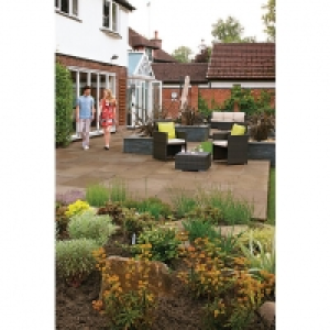 Wickes  Marshalls Indian Sandstone Riven Brown Paving Patio Pack - 1