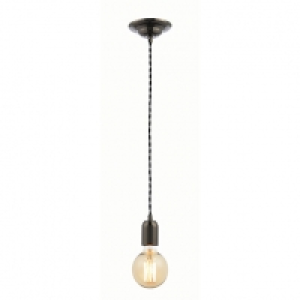 Wickes  Inlight Twisted Nickel Black Dimmable Cable Pendant Light - 