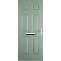 Wickes  Euramax 6 Panel Chartwell Green Left Hand Composite Door 840