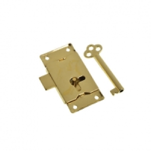 Wickes  Wickes Cupboard Lock with Key Brass 63mm