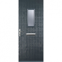 Wickes  Euramax 1 Square Grey Right Hand Composite Door 840mm x 2100