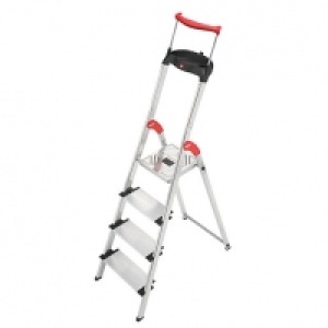 Wickes  Hailo XXR Comfortline 4 Tread Aluminium Stepladder with Extr