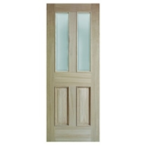 Wickes Denham Internal Oak Veneer Door Glazed 4 Panel 1981x7 £139.00