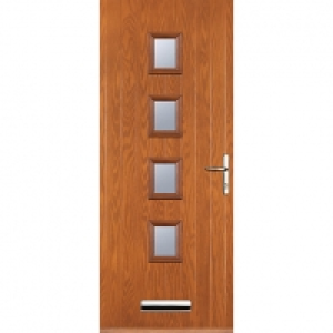 Euramax 4 Square Oak Left Hand Composite Door 880mm x 2100mm £729.99