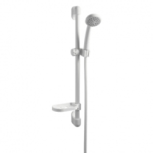Wickes Single Spray Shower Head & Riser Rail Kit - White