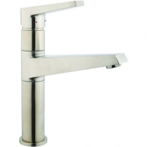 Wickes Vattna Single Lever Brushed Kitchen Sink Mixer Tap