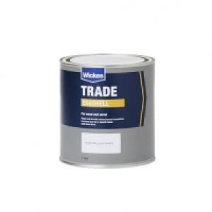 Wickes Trade Eggshell Paint - Pure Brilliant White 1L
