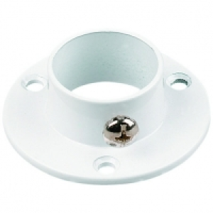 Wardrobe Rail Super Deluxe Socket White 25mm 2 Pack